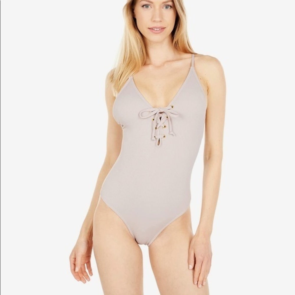 Quintsoul Lace-Up Center Front One-Piece Swimsuit